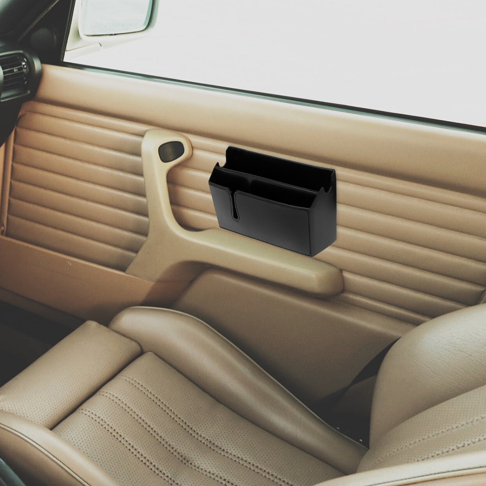 Phone Accessories Organizer - 2Pcs Durable PVC Car Organizer Carbon