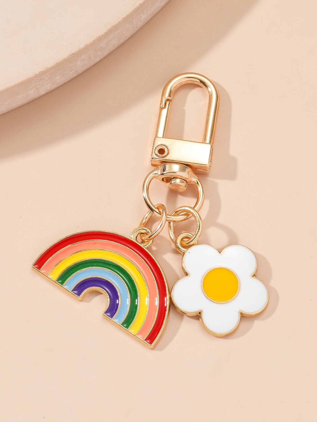 Phone Accessories For Teen Girls - Flower & Rainbow Decor Bag Charm