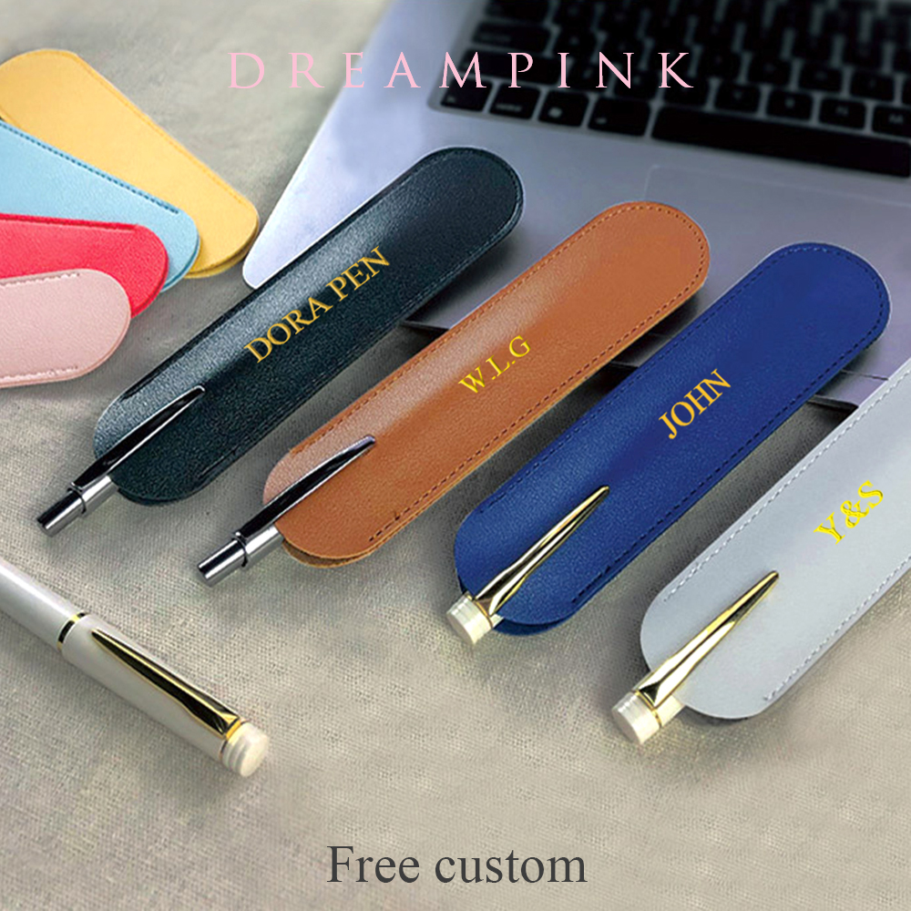 Phone Accessories Company - Custom Letters PU Leather Pencil Case
