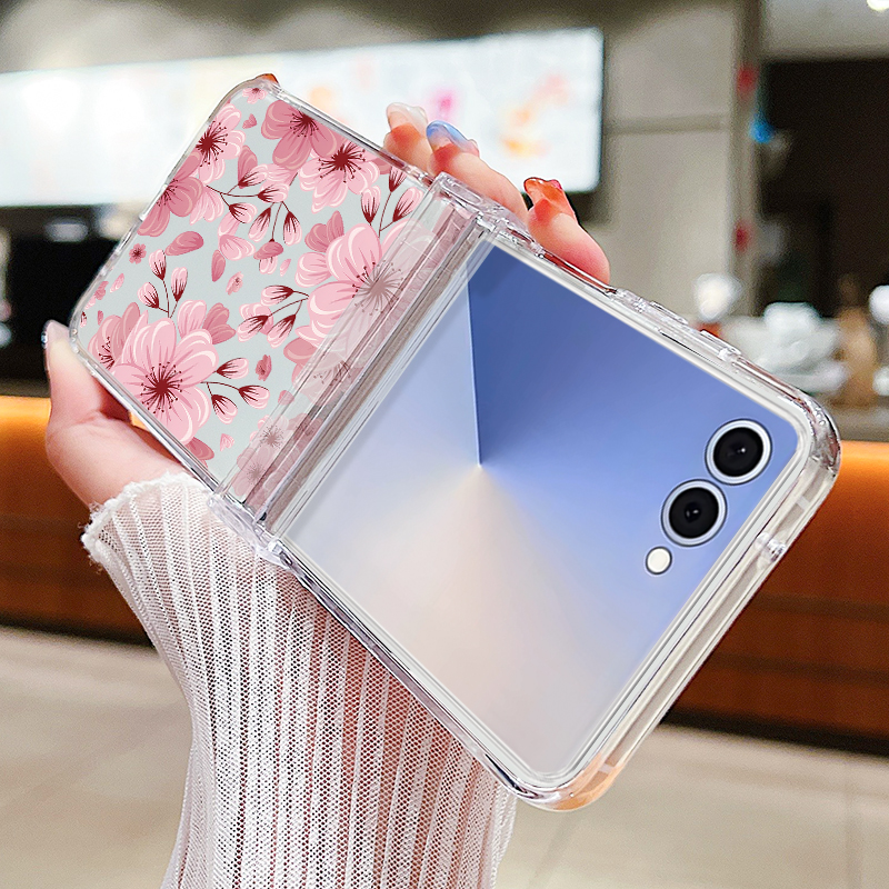 Pink Flower Printed Phone Case - مراجعة Phone Case Clear وسعره