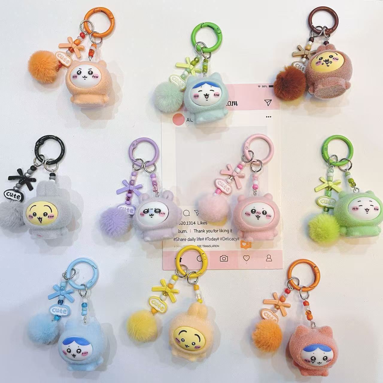 yiji Flocked Cartoon Keychain  - مراجعة Phone Accessories Keychain وسعره