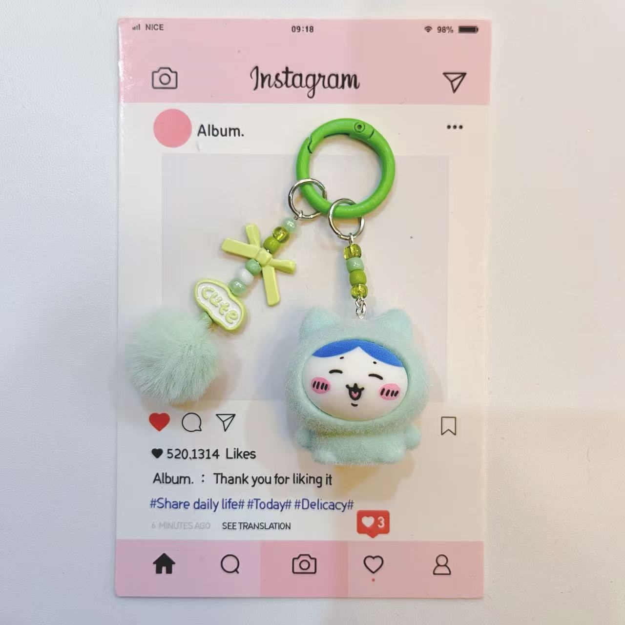 yiji Flocked Cartoon Keychain  - مراجعة Phone Accessories Keychain وسعره