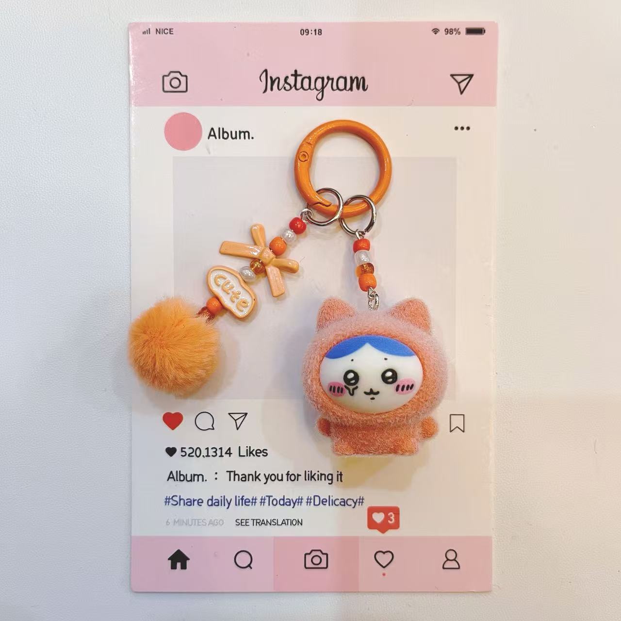 yiji Flocked Cartoon Keychain  - مراجعة Phone Accessories Keychain وسعره