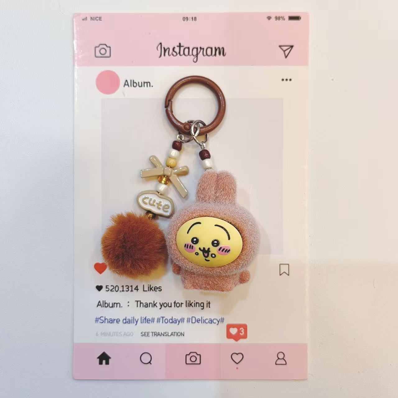 yiji Flocked Cartoon Keychain  - مراجعة Phone Accessories Keychain وسعره