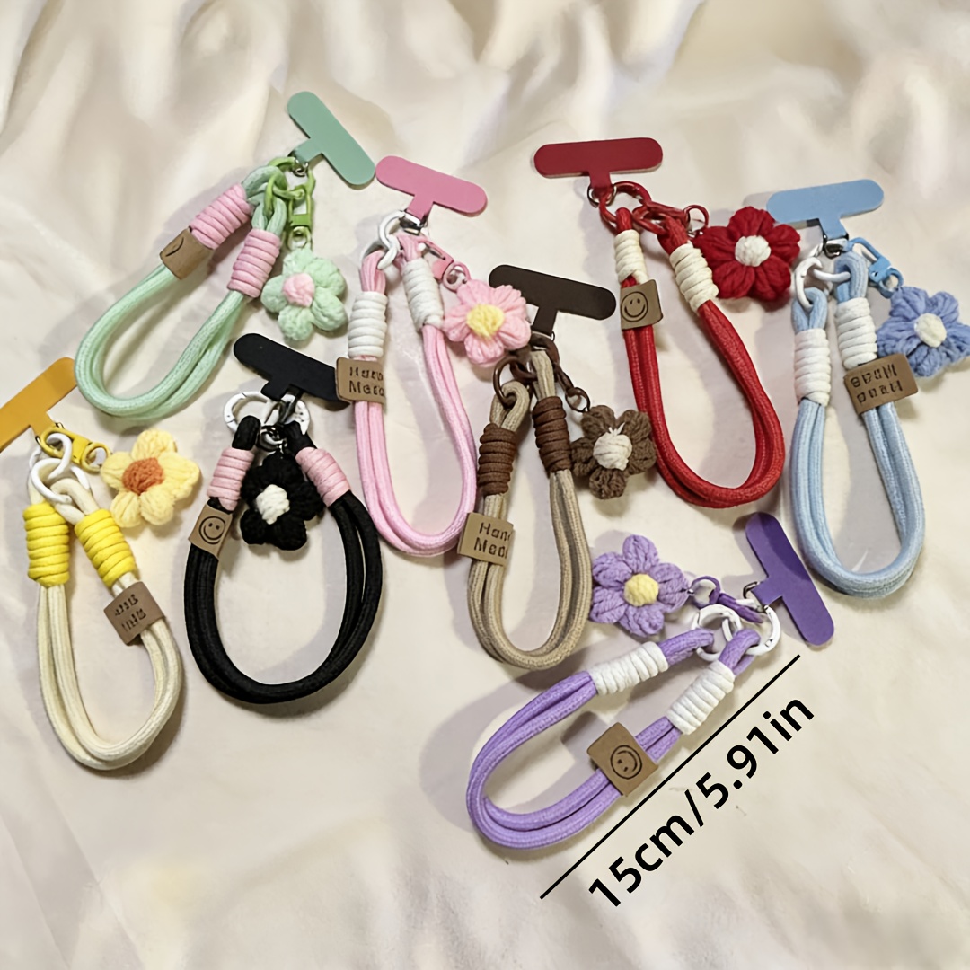 Hand Knit Flower Phone Lanyard - مراجعة Phone Accessories Keychain وسعره