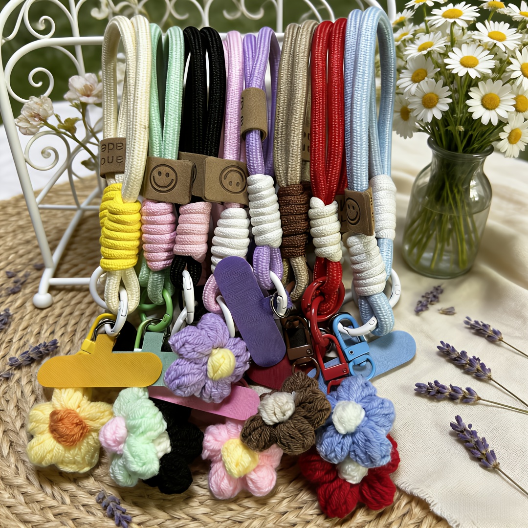 Hand Knit Flower Phone Lanyard - مراجعة Phone Accessories Keychain وسعره