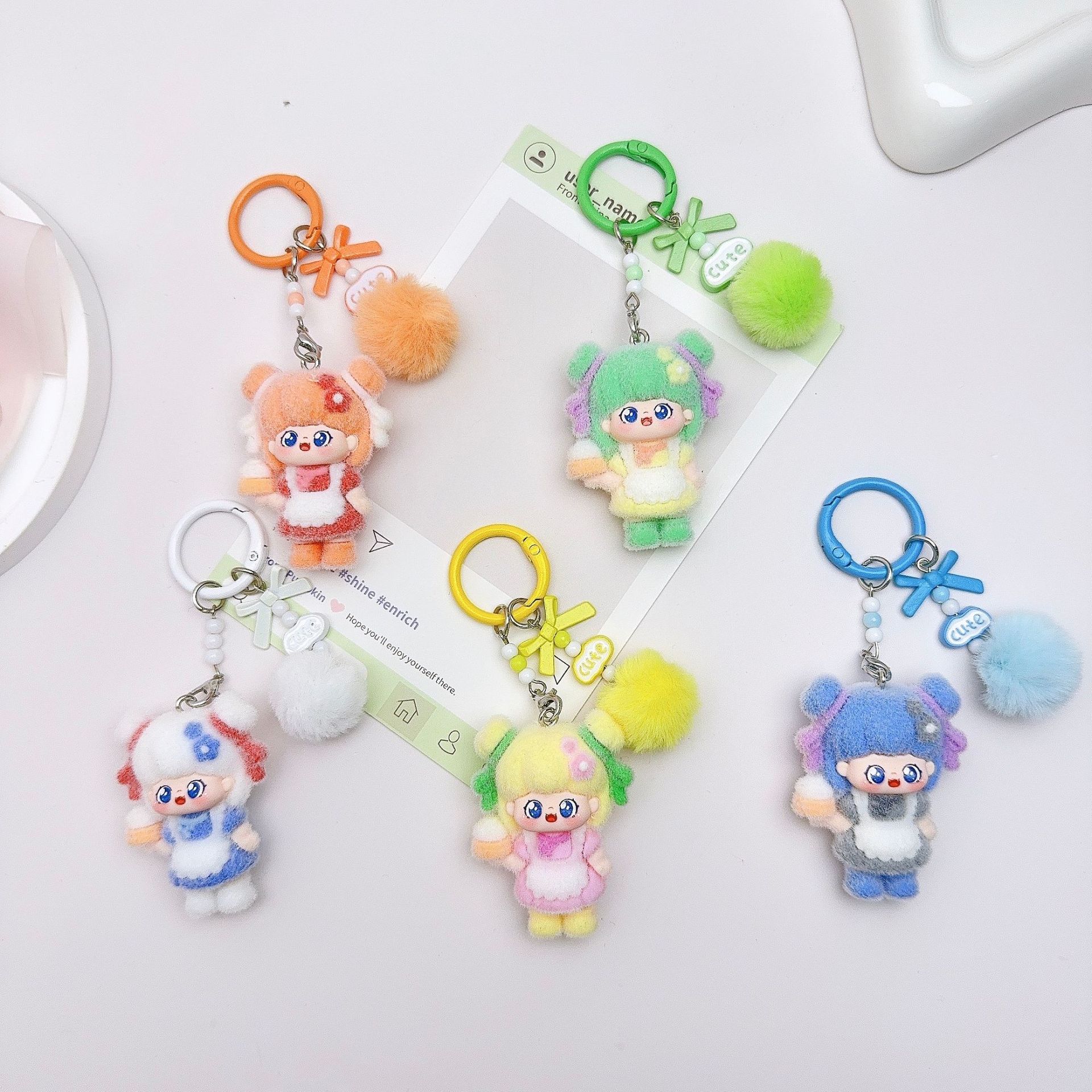 for Baby Three Keychains Cute  - مراجعة Phone Accessories Keychain وسعره