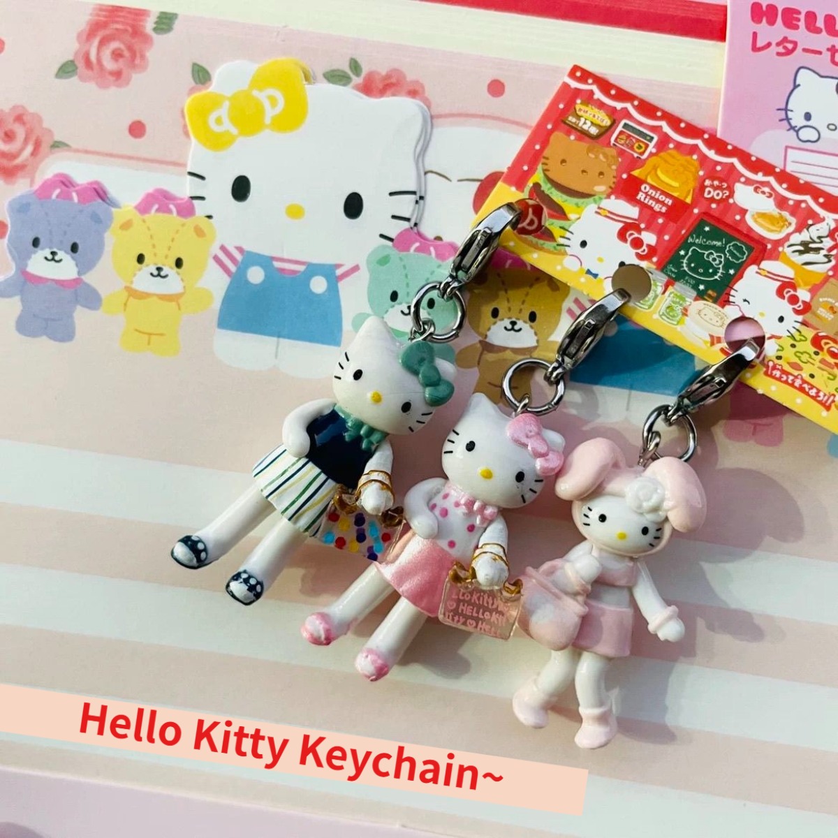 3D Hello Kitty Cute Cartoon Ba - مراجعة Phone Accessories Keychain وسعره