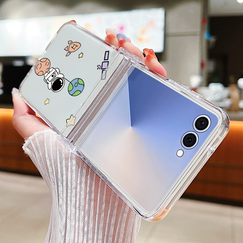 Astronauts Pattern Folding Pho - مراجعة Phone Case Clear وسعره