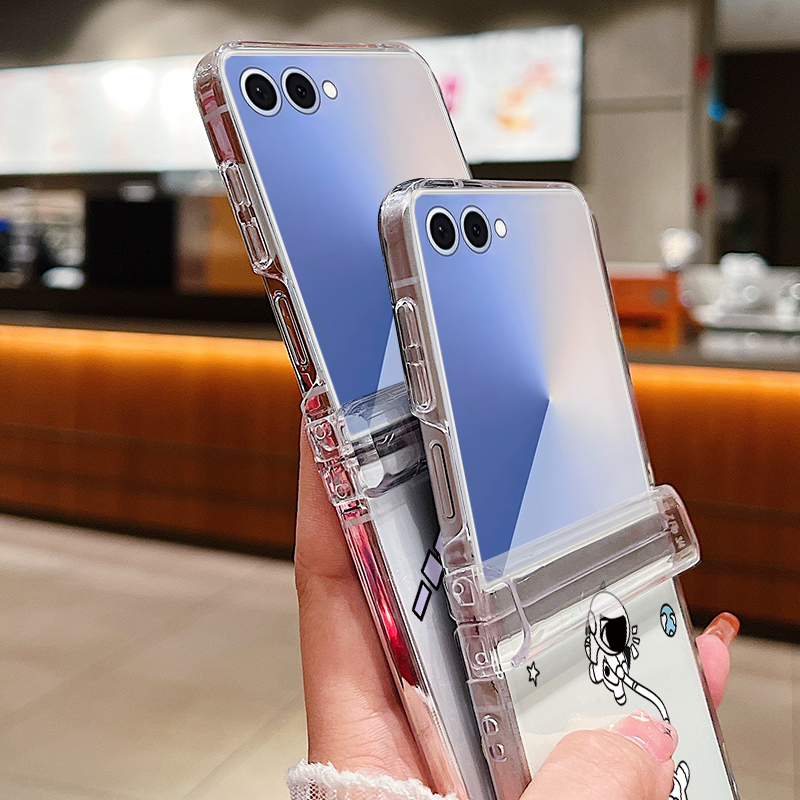 Astronauts Pattern Folding Pho - مراجعة Phone Case Clear وسعره