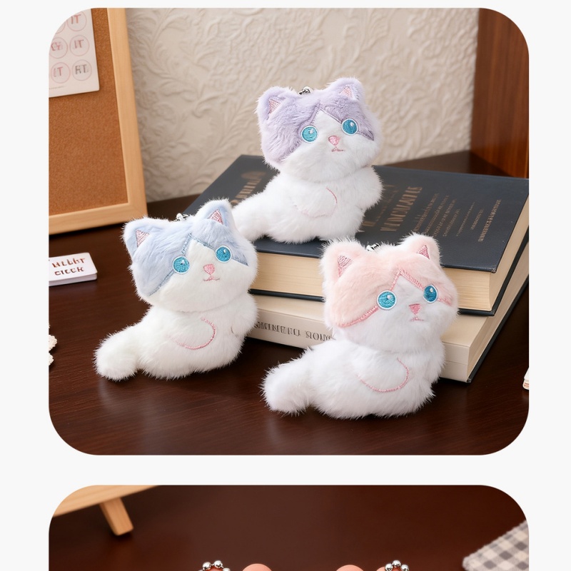  Cute Calico Cat Plush Keychai - مراجعة Phone Accessories In China وسعره