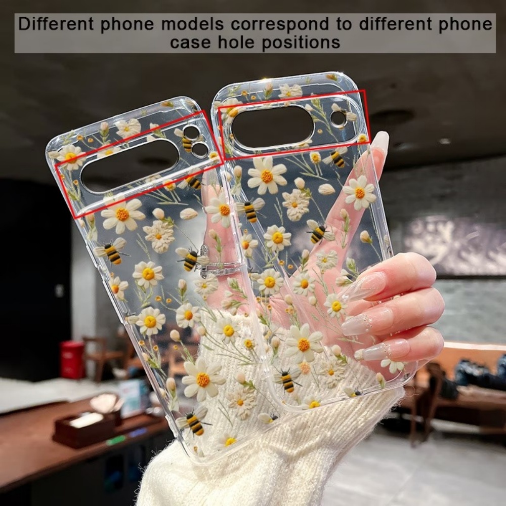 Cute Honeybee Flower Pattern S - مراجعة Phone Case Clear وسعره