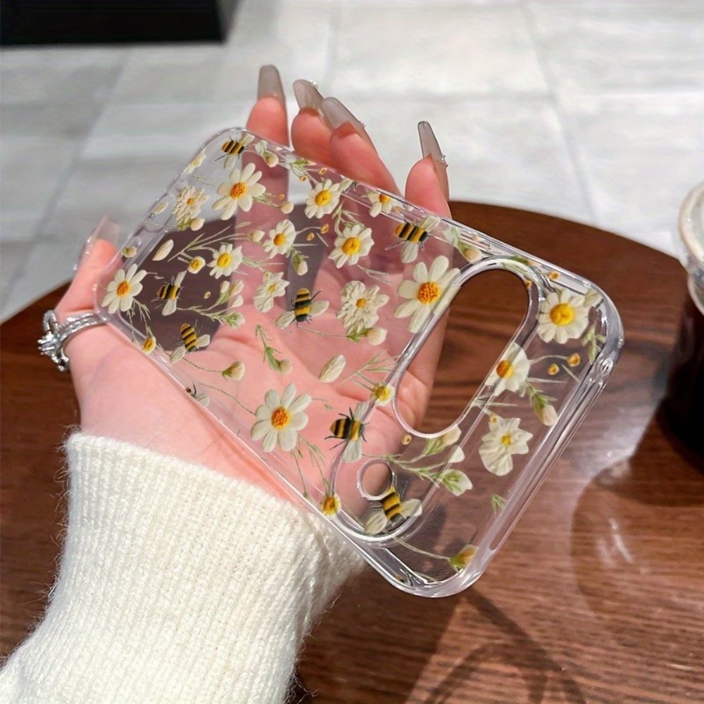 Cute Honeybee Flower Pattern S - مراجعة Phone Case Clear وسعره