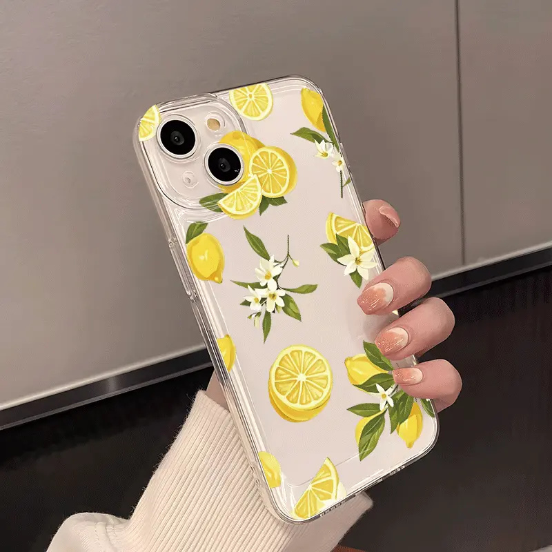 Summer Fruit Lemon Flower Clea - مراجعة Phone Case Clear وسعره